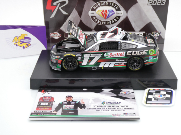 Lionel Racing W172323CASCHQ # Ford Mustang NASCAR 2023 " Chris Buescher - Castrol Edge Michigan Race Winner " Foil Number " " 1:24