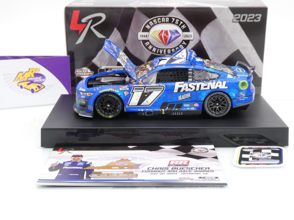 Lionel Racing W172323FASCHK # Ford Mustang NASCAR 2023 " Chris Buescher - Fastenal Richmond Fall Race Winner " Foil Number " " 1:24