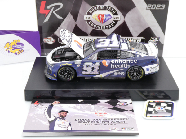 Lionel Racing W912323ENHSVCS # Chevrolet Camaro ZL1 NASCAR 2023 " Shane van Gisbergen - Enhance Health Chicago Street Race Winner " Foil Number " " 1:24