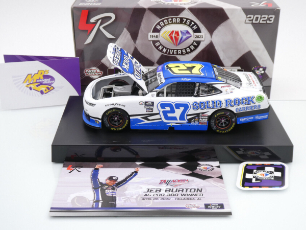 Lionel Racing W272323SRCJOJ # Chevrolet Camaro NASCAR Xfinity 2023 " Jeb Burton - Solid Rock Carriers Talladega Spring Race Winner " 1:24