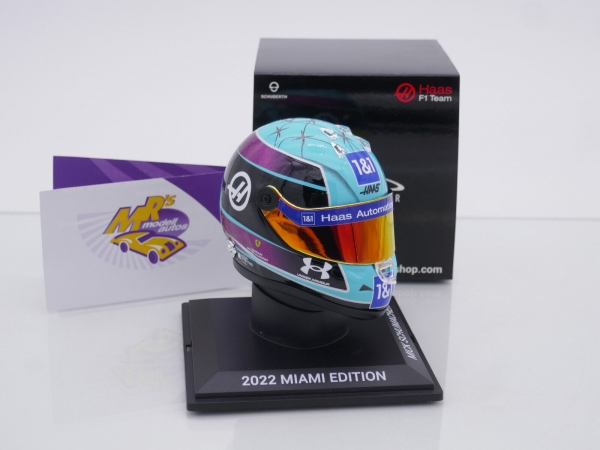 Schuberth MKS-MH-4-22-MI # Haas F1 Helm Miami GP 2022 " Mick Schumacher " 1:4