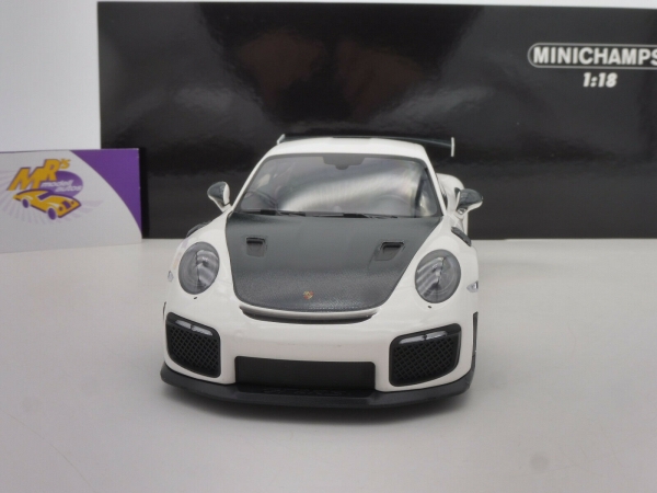 Minichamps 155068301 # Porsche 911 GT2RS (991.2) Weissach Package Baujahr 2018 " weiß-carbon " 1:18