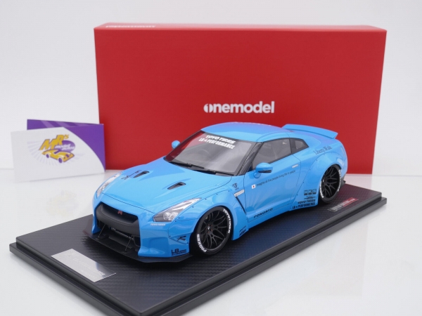 Onemodel 10 # Nissan GT-R R35 Duck Wing Baujahr 2008 " Liberty Walk Performance - Pearlescent Dark Blue " 1:18 Nur 30 Stück !!