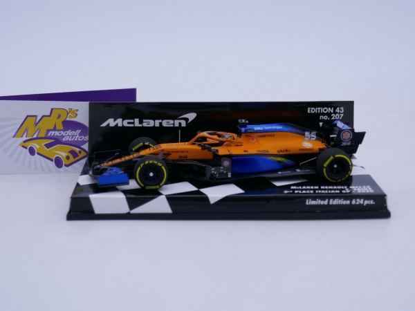 Minichamps 537205155 # McLaren MCL35 2nd. Italian GP 2020 " Carlos Sainz " 1:43
