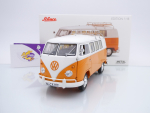Schuco 00606 # Volkswagen VW T1 Bus Camper Baujahr 1950 " orange-weiß " 1:18