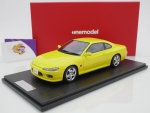 Onemodel 26 # Nissan Silvia S15 Spec-S Coupe Baujahr 2000 " Yellow " 1:18
