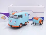 Solido S1810908 # VW Volkswagen T1 Kool Kombi mit Anhänger " GULF Racing " 1:18