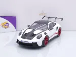 Norev 187373 # Porsche 911 GT3 RS Weissach Package Baujahr 2022 " weiß / rot " 1:18
