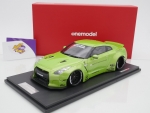 Onemodel 16 # Nissan GT-R R35 Duck Wing Baujahr 2008 " Liberty Walk Performance - Transparent Apple Green Metallic " 1:18 Nur 30 Stück !!
