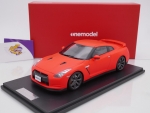 Onemodel 19 # Nissan GT-R R35 Baujahr 2008 " Mat Orange Red " 1:18